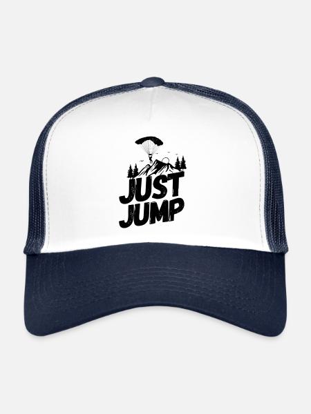 Parachutisme saut en parachute - Casquette trucker  - blanc/marine - Devant