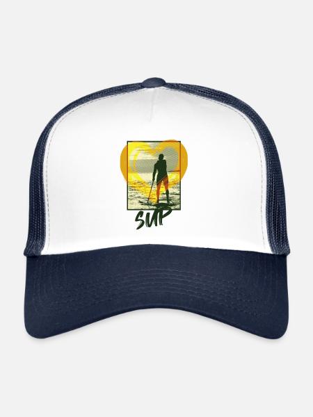 Stand Up Paddling Sup Sup Image - Casquette trucker  - blanc/marine - Devant