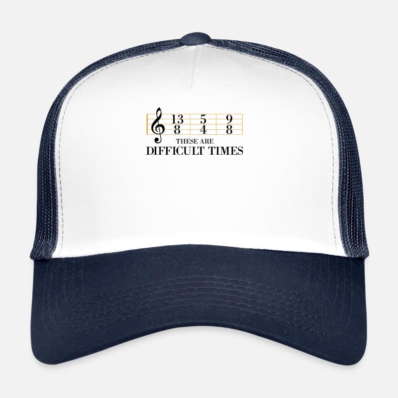 Ce sont des temps difficiles. Texte jaune Musikliebh Casquette trucker 