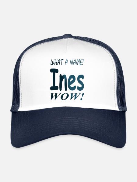 my name is Ines first name maiden name present - Trucker Cap - white/navy - Front