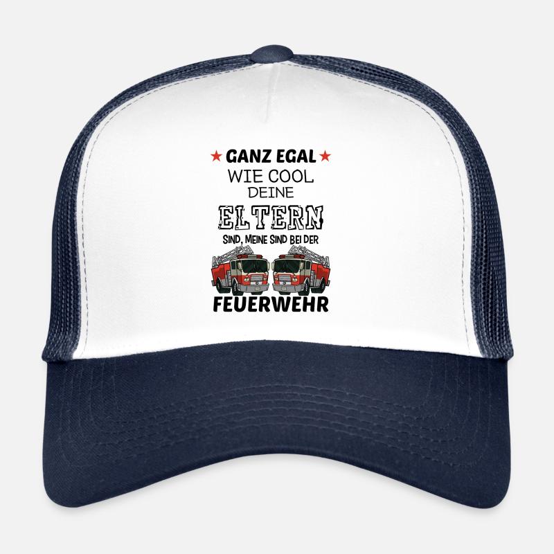 Coole Eltern Feuerwehr Feuerwehrmann Feuerwehrauto - Trucker Cap - Weiß/Navy