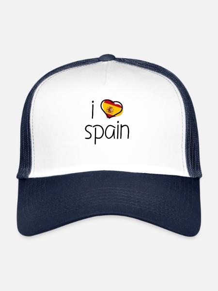 J'aime l'Espagne - Casquette trucker  - blanc/marine - Devant