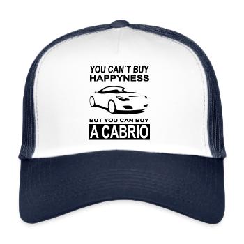 Cabrio fahren Cabriofahrer Sportwagen Geschenk - Trucker Cap - Weiß/Navy - Vorne