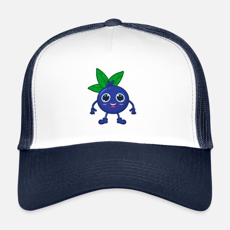Heidelbeere Blaubeere - Trucker Cap - Weiß/Navy
