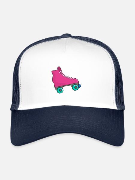 Roller skates in pink roller skating - Trucker Cap - white/navy - Front