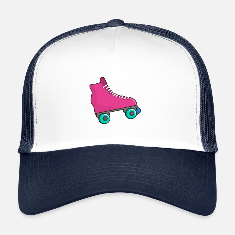 Roller skates in pink roller skating Trucker Cap