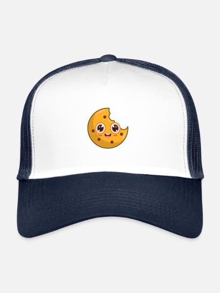 Biscuit aux biscuits - Casquette trucker  - blanc/marine - Devant