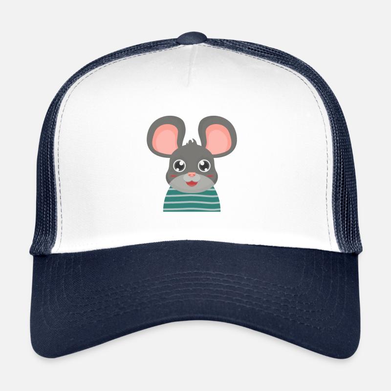 Maus mit großen Ohren - Trucker Cap - Weiß/Navy