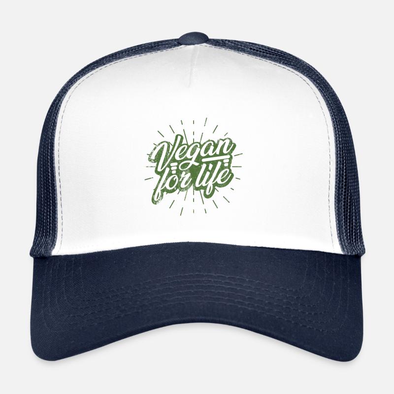 Vegan Veganer - Trucker Cap - Weiß/Navy
