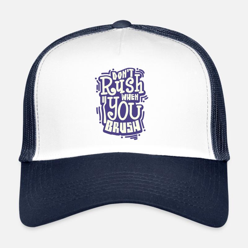 Zähne putzen Zahnarzt Zahnbürste - Trucker Cap - Weiß/Navy