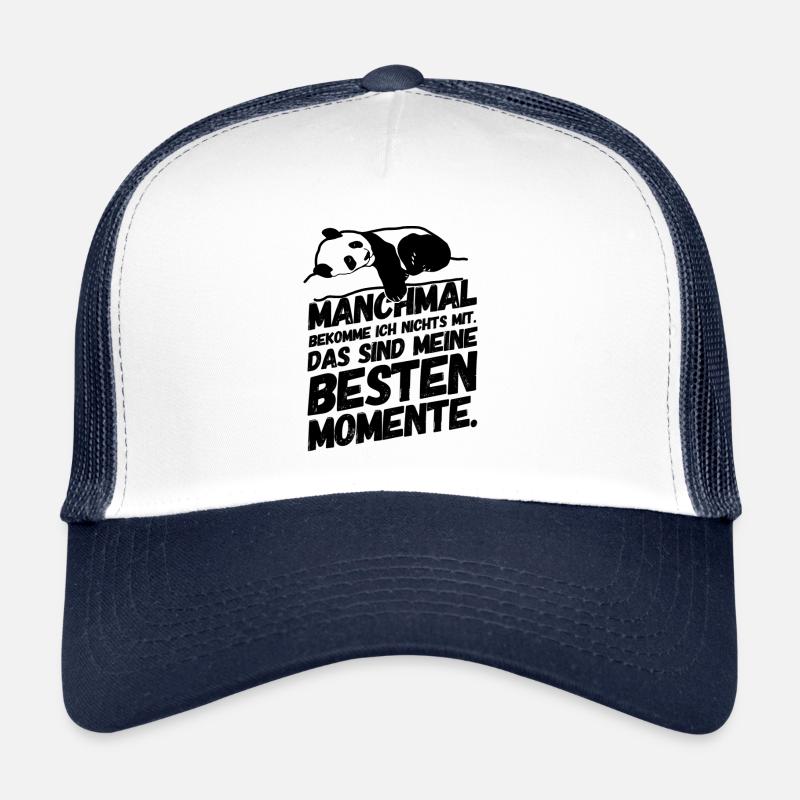 Panda Lustiger Spruch - Trucker Cap - Weiß/Navy