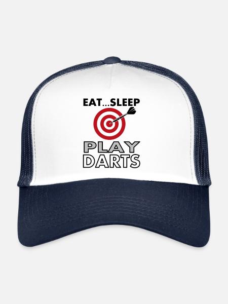 Darts play darts darts darts darts - Trucker Cap - white/navy - Front
