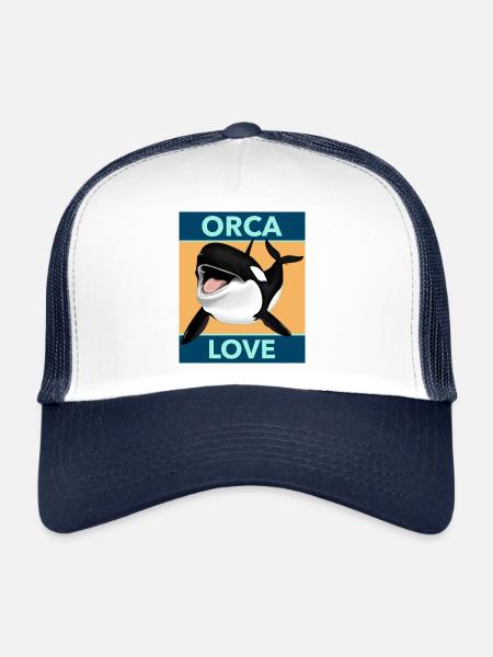Orca Love Cute Orca Gift T-Shirt - Trucker Cap - white/navy - Front
