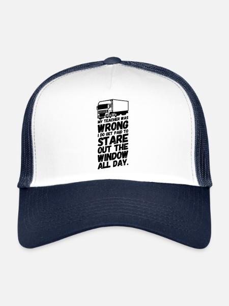 Truck Driver Truck Lorry School II - Trucker Cap - white/navy - Front