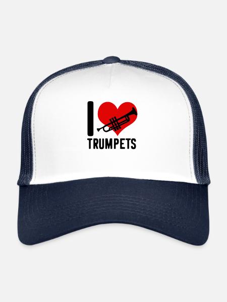Trompette Trompettes Trompette Coeur - Casquette trucker  - blanc/marine - Devant