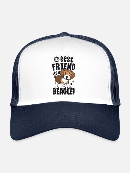 Beagle Dad Shirt Beagle Mom Gifts For Beagle - Trucker Cap - white/navy - Front
