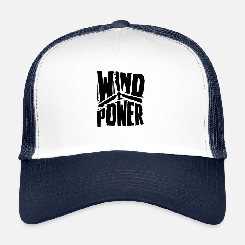 Énergie éolienne Énergie éolienne - Casquette trucker  - blanc/marine