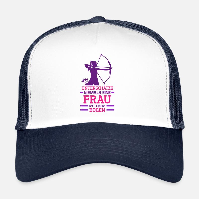 Bogenschützen Frau mit einem Bogen Pfeil Bogenschi - Trucker Cap - Weiß/Navy