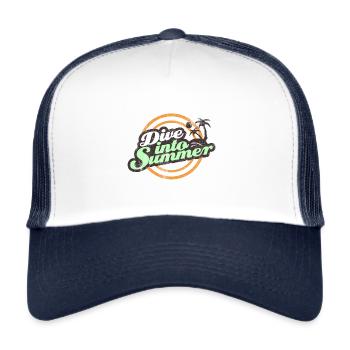 Tauchen im Sommer Taucher - Trucker Cap - Weiß/Navy - Vorne