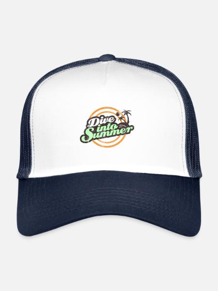 Diving in summer divers - Trucker Cap - white/navy - Front