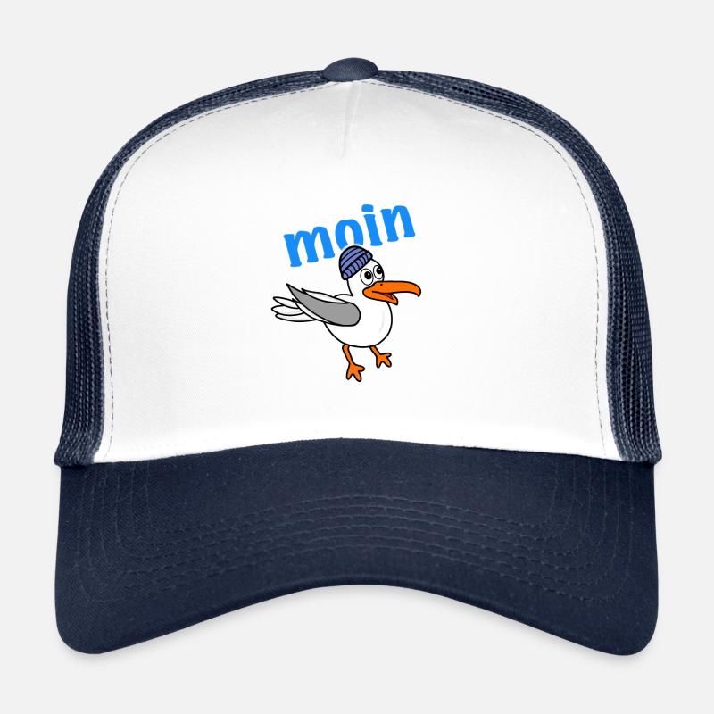 Möwe sagt moin - Trucker Cap - Weiß/Navy