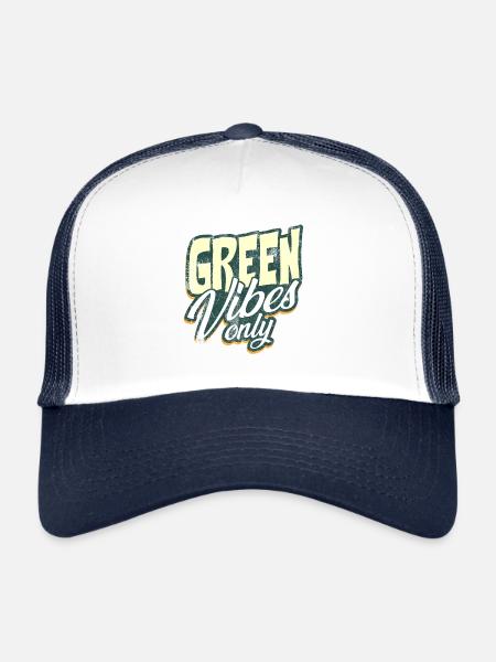 Protection de l'environnement vegan - Casquette trucker  - blanc/marine - Devant