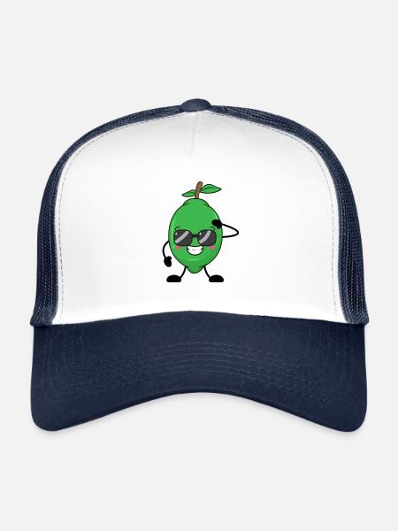 citron vert - Casquette trucker  - blanc/marine - Devant