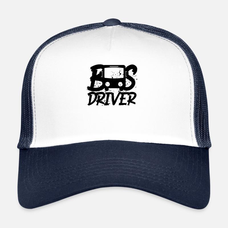 Bus chauffeur de bus - Casquette trucker  - blanc/marine