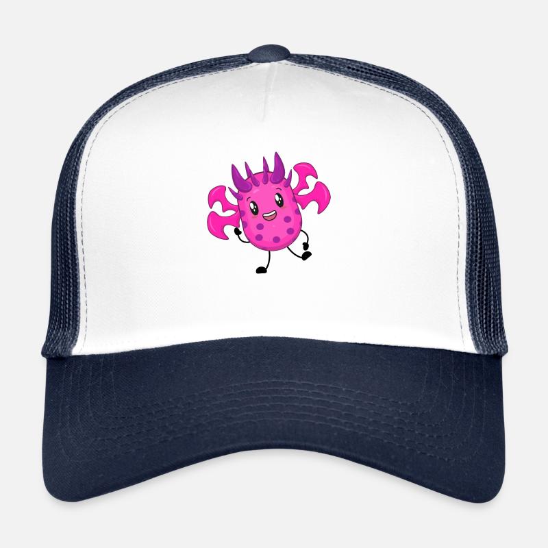 Lustiges Monster - Trucker Cap - Weiß/Navy