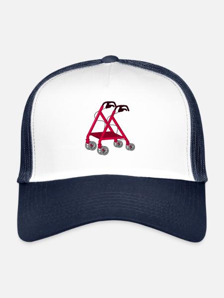 Rollator Walking Aid - Trucker Cap - white/navy - Front