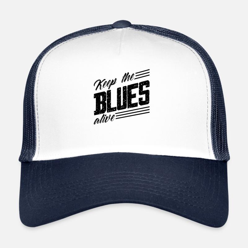 Blues Musik - Trucker Cap - Weiß/Navy
