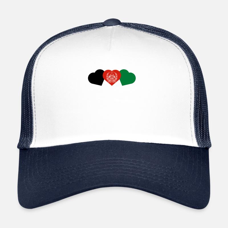 Afghanistan love flag - Trucker Cap - white/navy