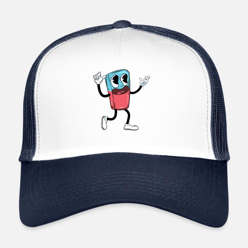 Radiergummi Schule - Trucker Cap - Weiß/Navy