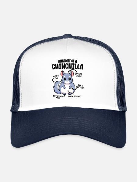 Anatomie d’une chemise chinchilla pour femmes amant maman - Casquette trucker  - blanc/marine - Devant