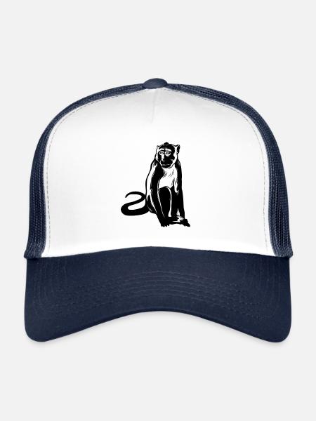 Singe Singe Animal - Casquette trucker  - blanc/marine - Devant