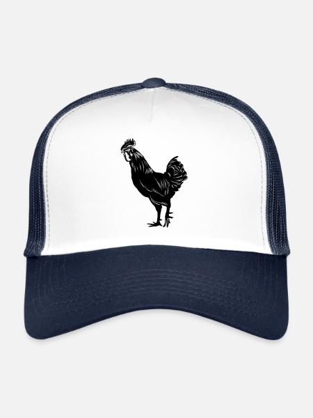 Poulet Huhn - Casquette trucker  - blanc/marine - Devant