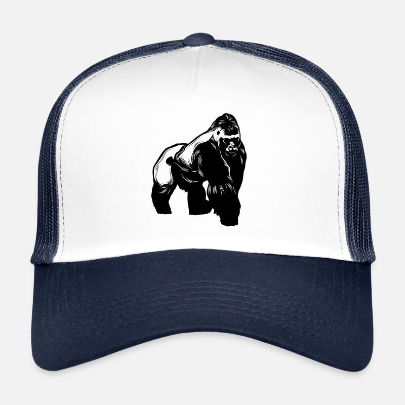 Gorilla Tier - Trucker Cap - Weiß/Navy