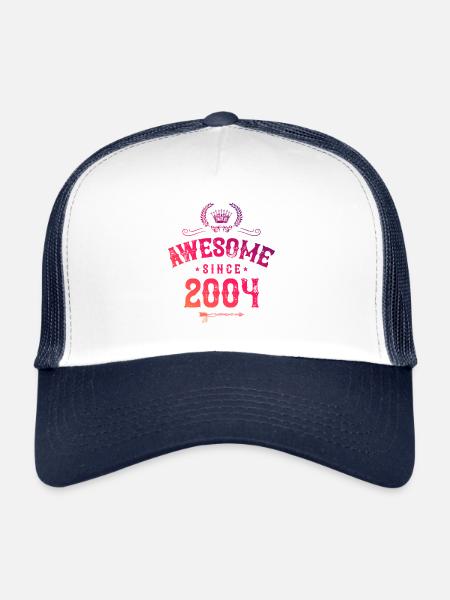 2004 génial depuis - Casquette trucker  - blanc/marine - Devant