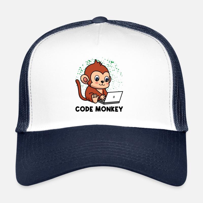 Code Monkey Programming Coder Computer Geek Develo Trucker Cap