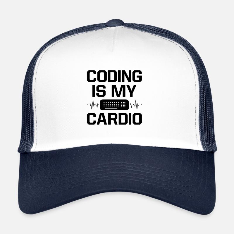 Coding Is My Cardio Programming Coder Computer Gee - Trucker Cap - Weiß/Navy