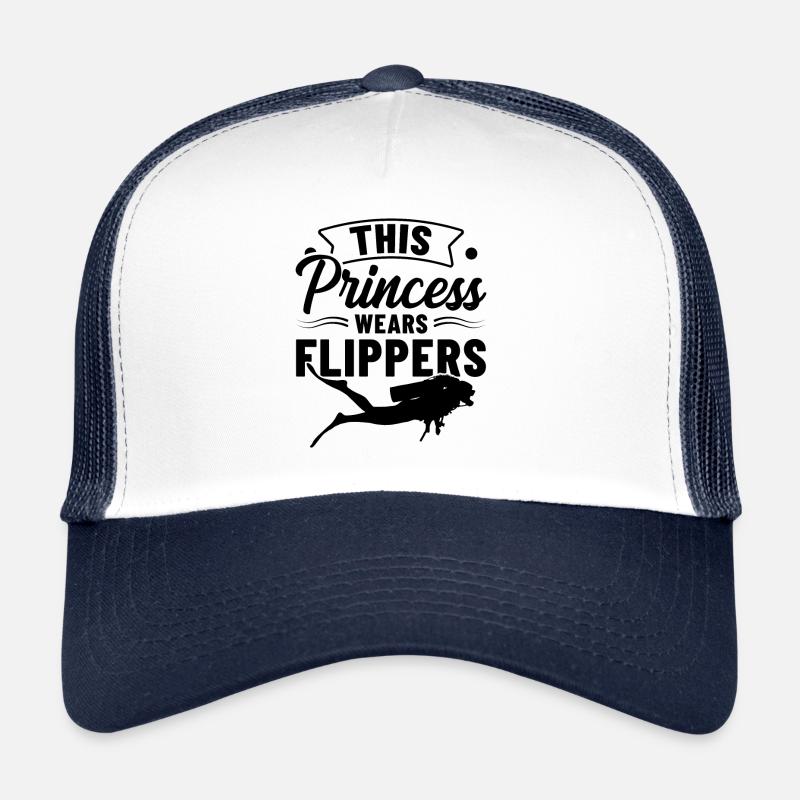 This Princess Wear Flippers Diver Scuba Diver Divi - Trucker Cap - Weiß/Navy