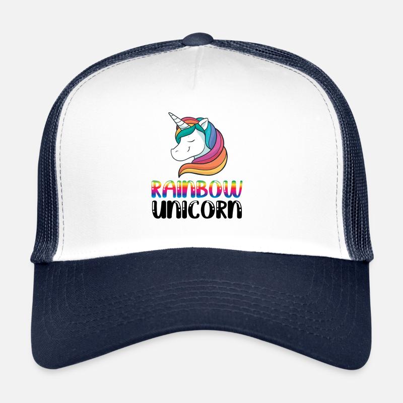 Rainbow Unicorn Bisexual Transgender Pride Rainbow Trucker Cap
