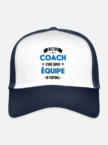 Je suis le coach d'une super équipe de football - Casquette trucker - blanc/marine - Devant