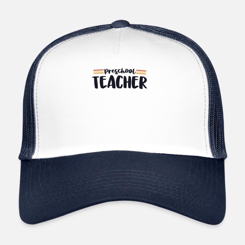 Retro Preschool Teacher Matching 70s Vintage Back Trucker Cap