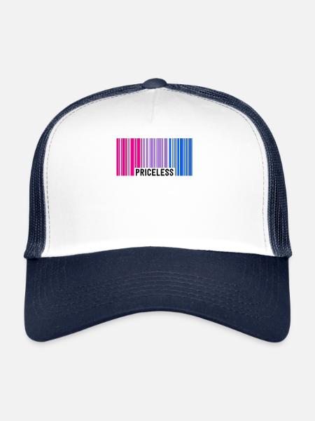 Inestimable Bisexual Pride Code à barres Subtil Bi Flag - Casquette trucker  - blanc/marine - Devant