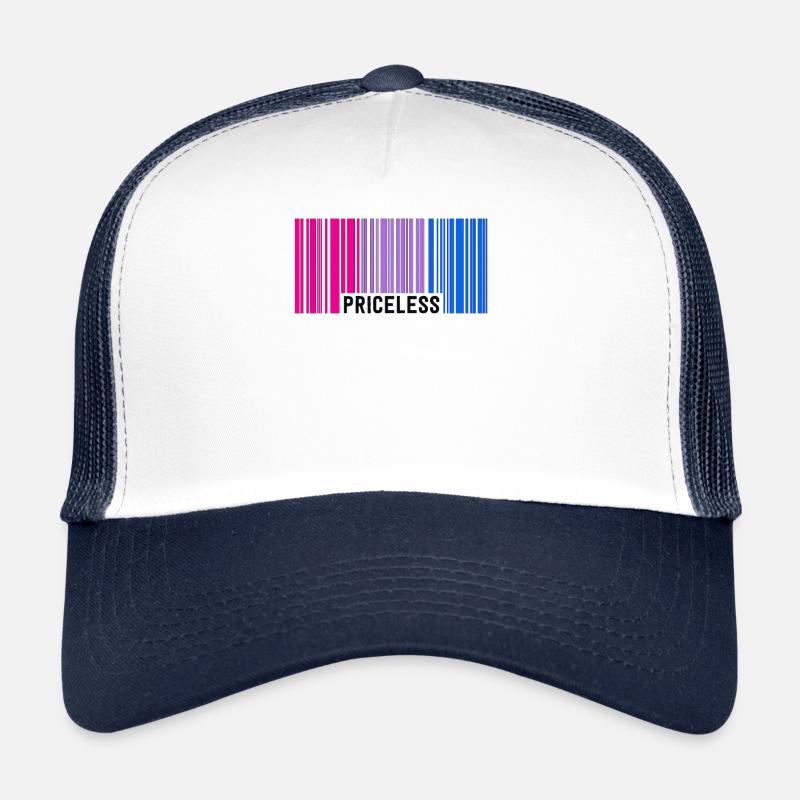 Unbezahlbarer bisexueller Stolz Barcode Subtile Bi Flagge Trucker Cap