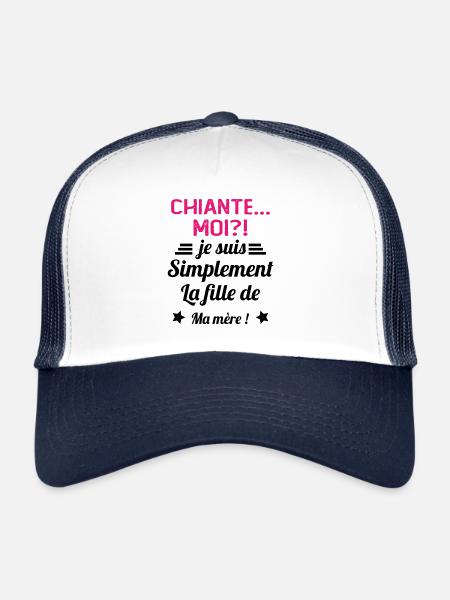 Chiante moi je suis simplement la fille de ma mère - Casquette trucker  - blanc/marine - Devant