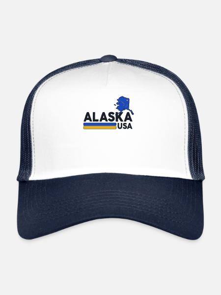 Alaska USA Shirt Alaskan Retro Vintage Home State - Trucker Cap - white/navy - Front
