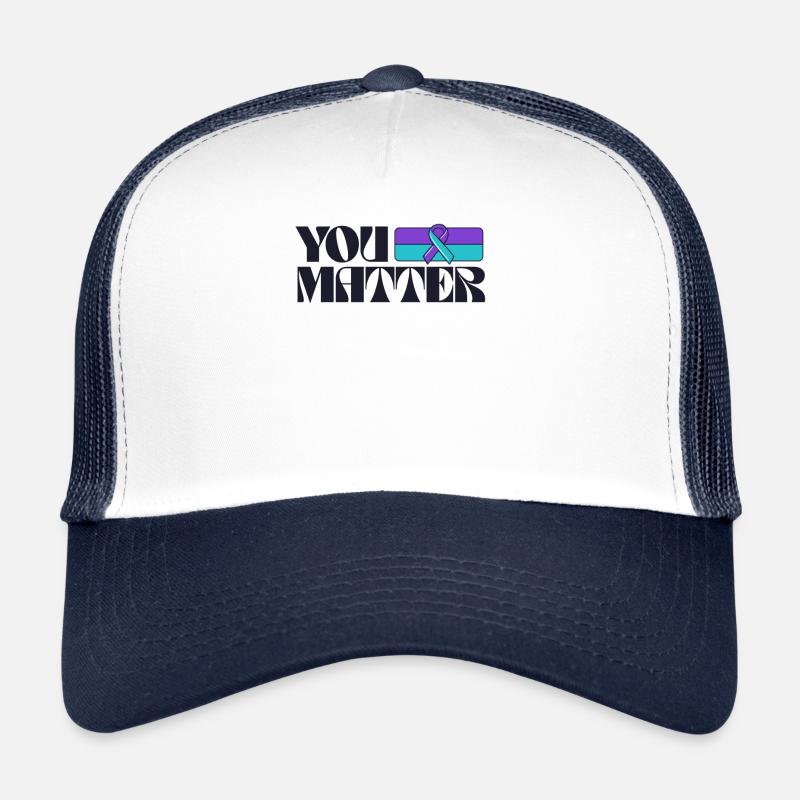 Vous comptez ruban de sensibilisation à la prévention du suicide Casquette trucker 