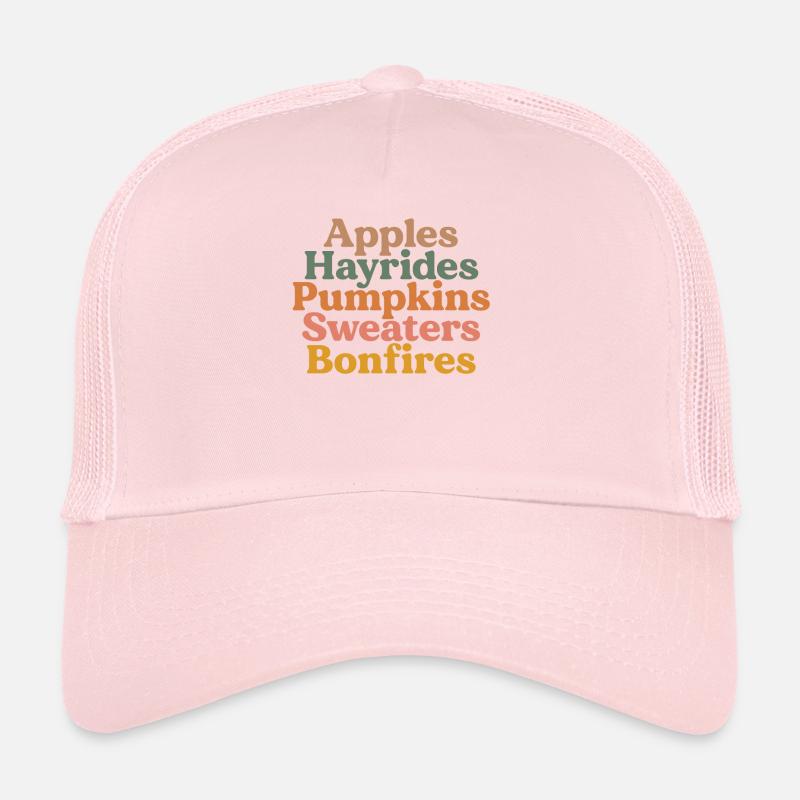 Apples Hayrides Pumpkins Sweaters Bonfires Boho Trucker Cap